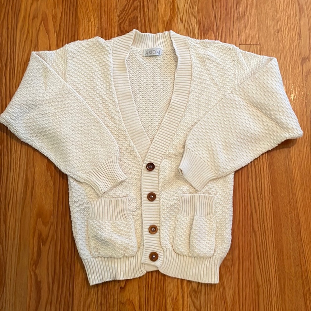 Men’s cream colored Axiom cardigan